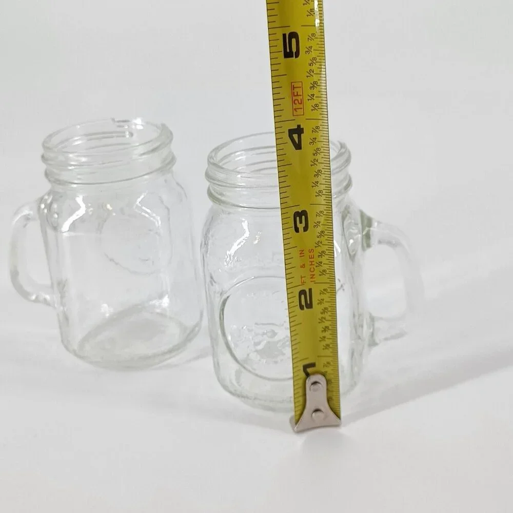 Golden Harvest Shot Drink Glass Jars Handle 2 oz Mini No Lids Set of 2 Kitchen - Picture 9 of 9